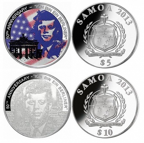 Самоа отчеканило монеты в честь фразы Дж. Кеннеди  «Я - берлинец»