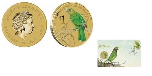 Монета “Зеленый дрозд” прилетела в Австралию