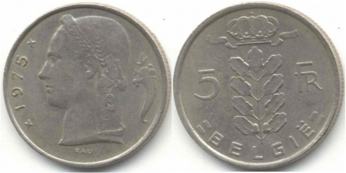 5 франков 1975 Бельгия (VL)